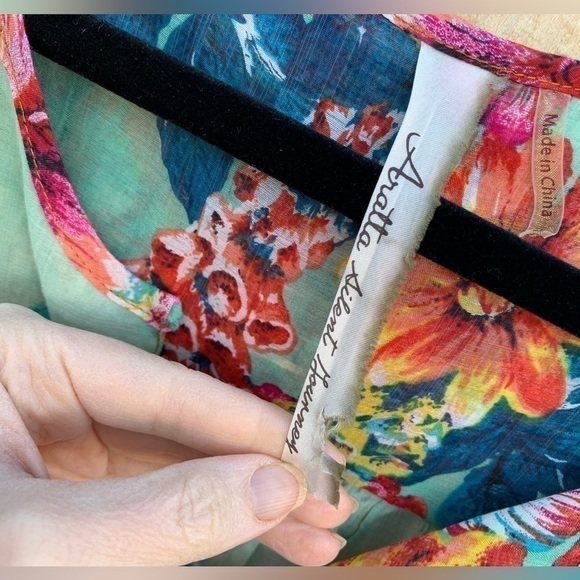 Aratta Silent Journey Floral Long Sleeve Blouse Top Feminine Lace Drapey Sz S - Picture 8 of 11